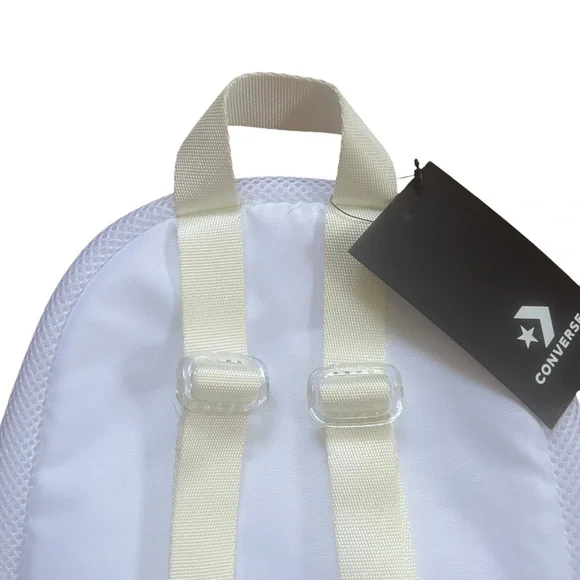 NWT CONVERSE WHITE & IVORY MESH MINI BACKPACK - Picture 6 of 7